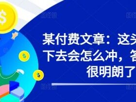 某付费文章：这头猛牛接下去会怎么冲，答案已经很明朗了 !-皓收集 | 网创宝典