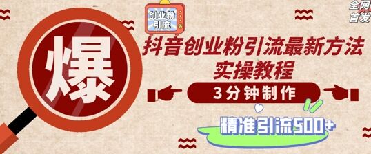 轻松制作创业类视频，一天被动加精准创业粉500+【揭秘】-皓收集 | 网创宝典